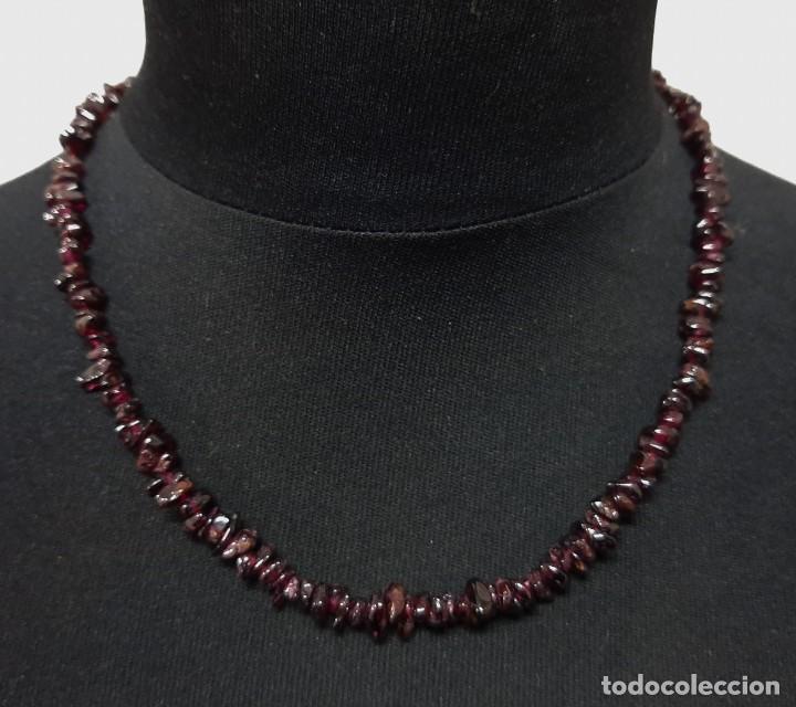 Joyeria: Collar de chips de granate rojo oscuro natural - Foto 1