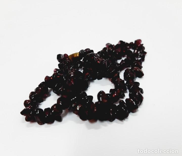 Joyeria: Collar de chips de granate rojo oscuro natural - Foto 2