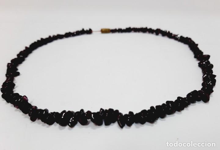 Joyeria: Collar de chips de granate rojo oscuro natural - Foto 4
