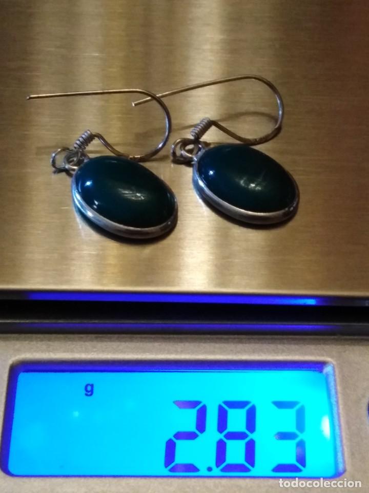 Joyeria: PENDIENTES DE ONIX VERDE NATURAL Y PLATA MACIZA (SIN USAR) - Foto 4