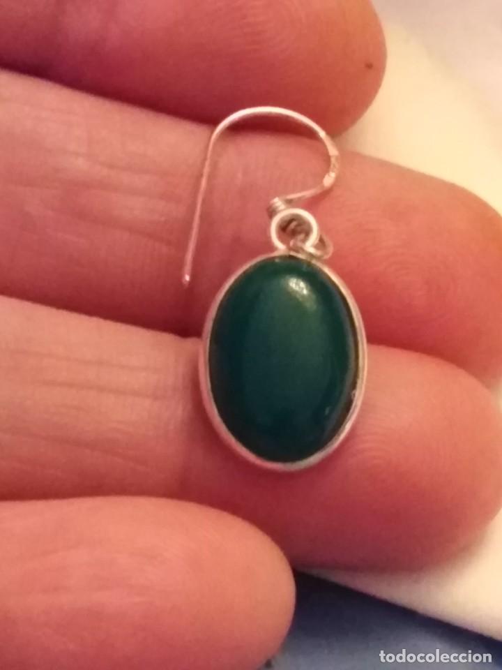 Joyeria: PENDIENTES DE ONIX VERDE NATURAL Y PLATA MACIZA (SIN USAR) - Foto 5