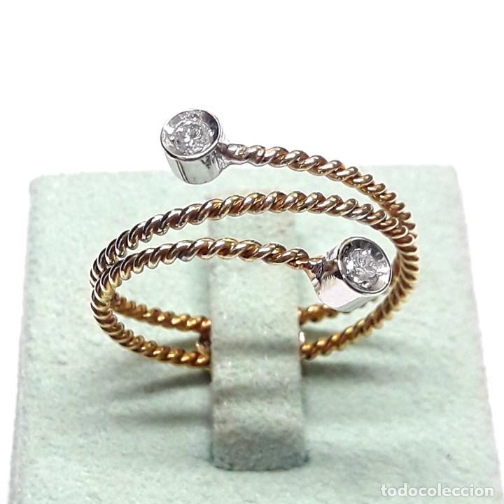 Joyeria: CURIOSA SORTIJA DE ORO DE LEY Y DIAMANTES - Foto 1