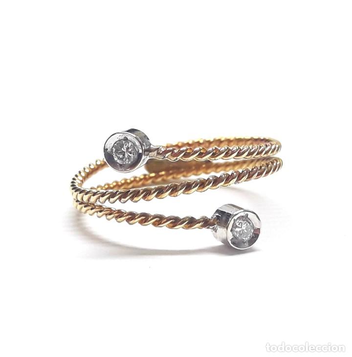 Joyeria: CURIOSA SORTIJA DE ORO DE LEY Y DIAMANTES - Foto 2