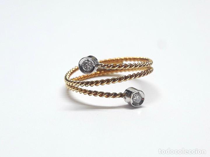 Joyeria: CURIOSA SORTIJA DE ORO DE LEY Y DIAMANTES - Foto 4