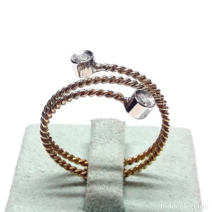 Joyeria: CURIOSA SORTIJA DE ORO DE LEY Y DIAMANTES - Foto 6