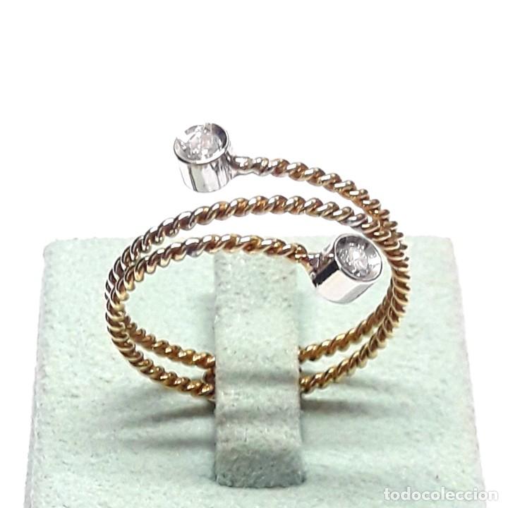 Joyeria: CURIOSA SORTIJA DE ORO DE LEY Y DIAMANTES - Foto 9