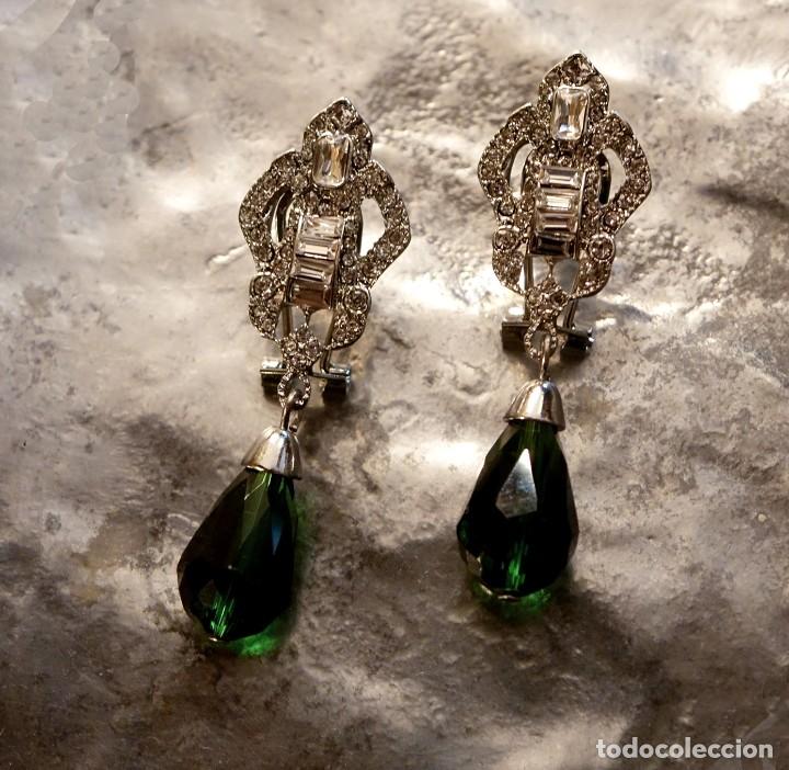 Joyeria: PENDIENTES BRILLANTES Y COLGANTE VERDE - Foto 2