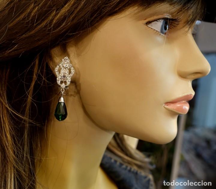 Joyeria: PENDIENTES BRILLANTES Y COLGANTE VERDE - Foto 4