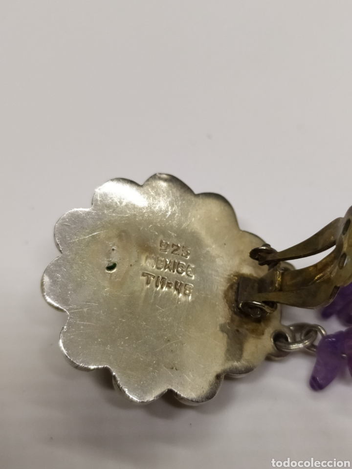 Joyeria: Pendientes de plata y amatista. M&eacute;xico. 925 - Foto 3