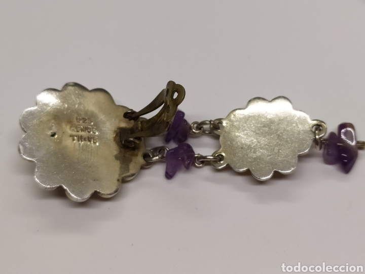 Joyeria: Pendientes de plata y amatista. M&eacute;xico. 925 - Foto 4