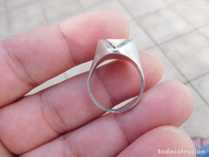 Joyeria: Anillo vintage de plata y marfil - Foto 4