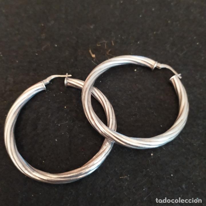 Joyeria: PENDIENTES DE PLATA DE LEY. 5 CM DE DIAMETRO. 10 GR - Foto 2