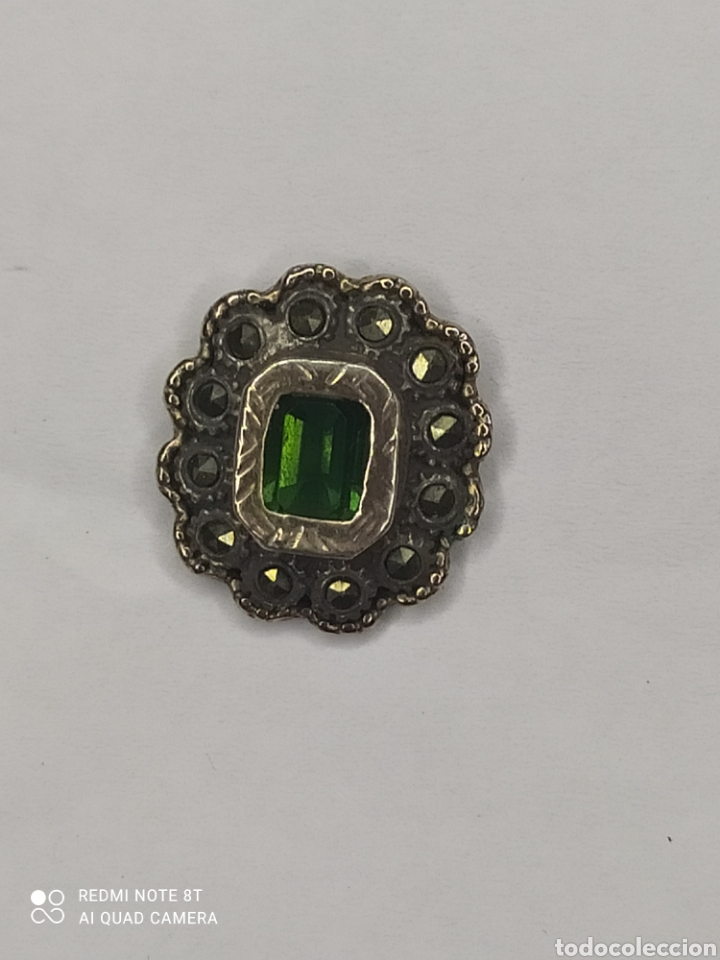 Joyeria: Pendientes de plata marquesitas y piedras verdes - Foto 3