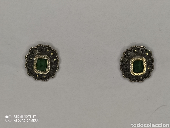 Joyeria: Pendientes de plata marquesitas y piedras verdes - Foto 5