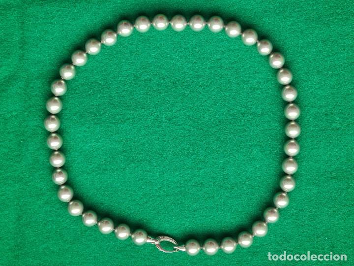 Joyeria: COLLAR DE PERLAS GRISES MAJORICA Y PLATA - Foto 1