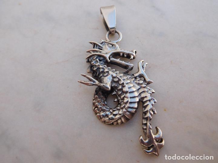 Joyeria: Colgante vintage de plata drag&oacute;n - Foto 2