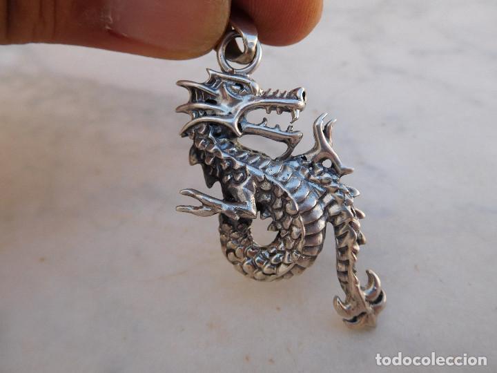 Joyeria: Colgante vintage de plata drag&oacute;n - Foto 4