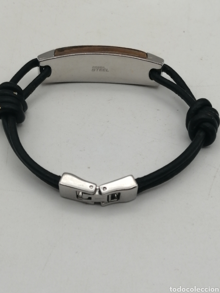 Joyeria: Pulsera Fossil. Acero y cuero - Foto 2