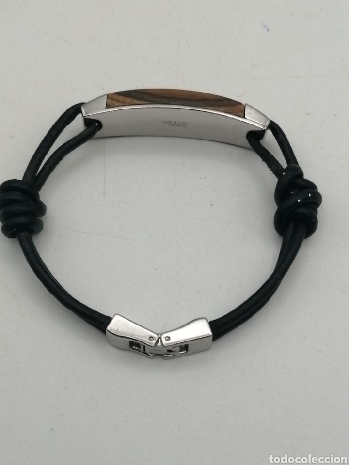 Joyeria: Pulsera Fossil. Acero y cuero - Foto 5
