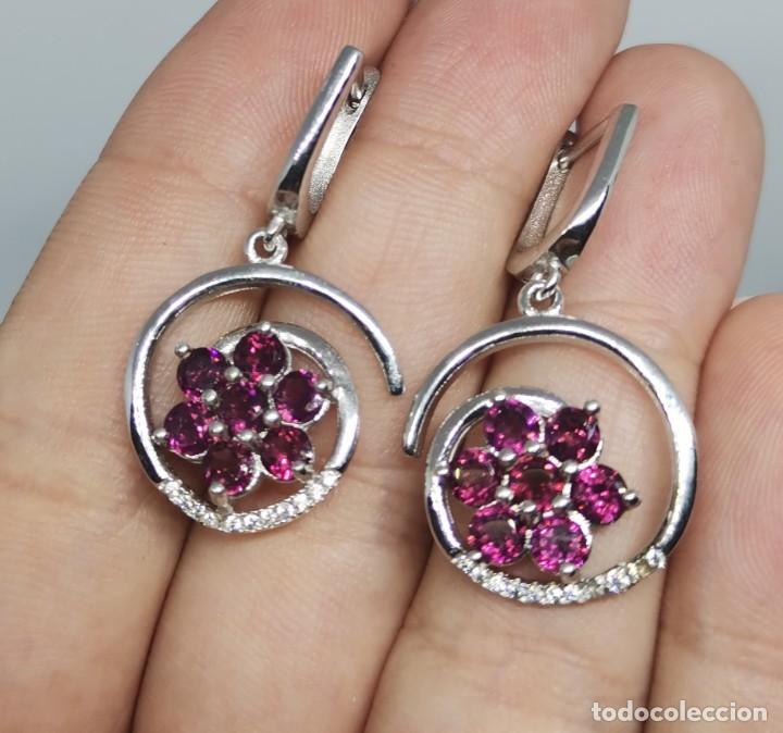 Joyeria: Pendientes Plata de Ley y Granates Rodolitas - Foto 1
