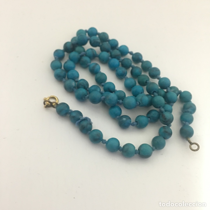 Joyeria: Collar turquesas 55 cm largo, cierre argolla oro - Foto 1
