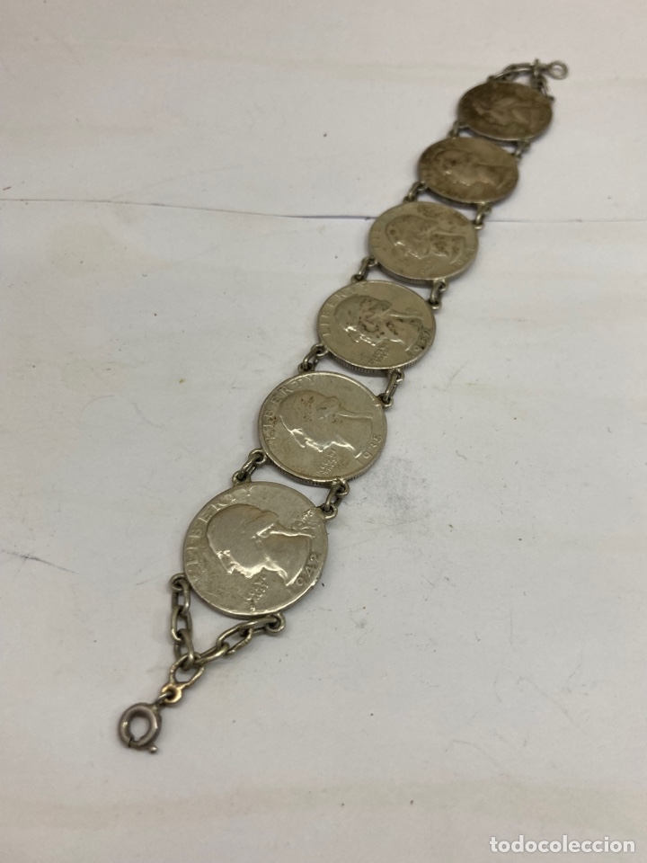 Joyeria: Pulsera de plata con monedas Quarter Dollars - Foto 2
