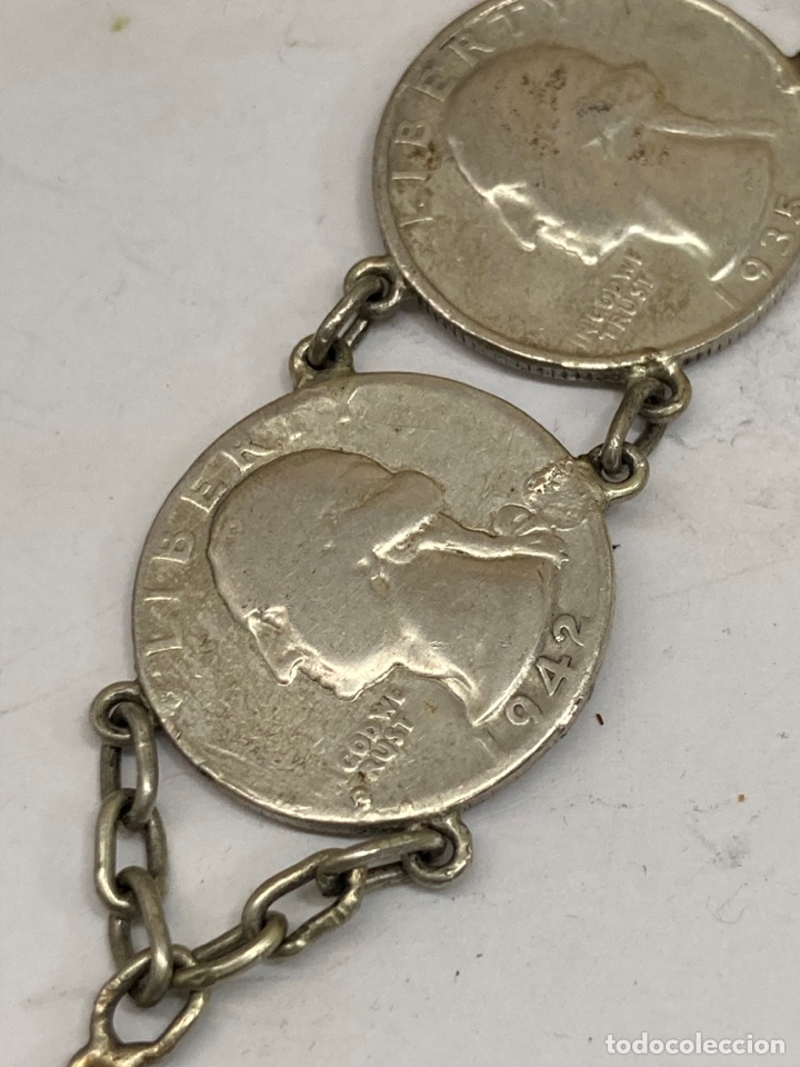 Joyeria: Pulsera de plata con monedas Quarter Dollars - Foto 3