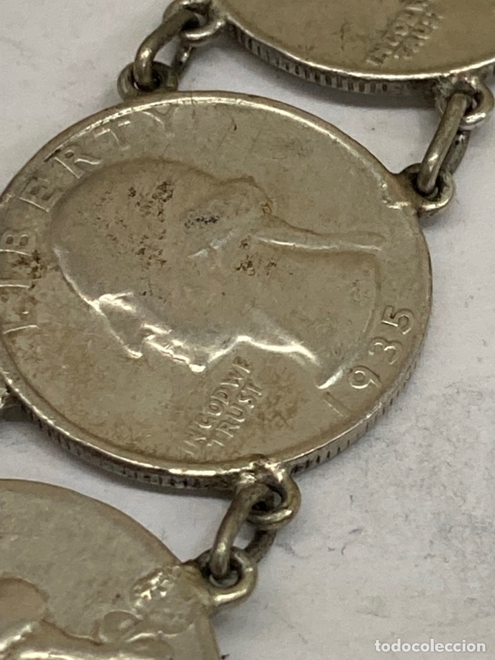 Joyeria: Pulsera de plata con monedas Quarter Dollars - Foto 4