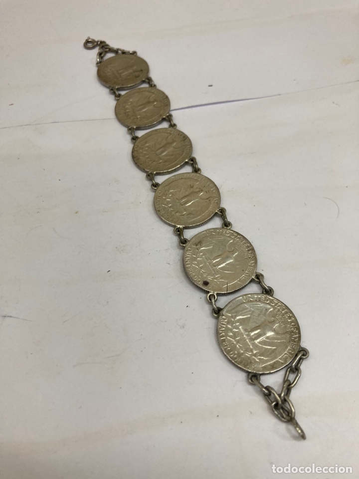 Joyeria: Pulsera de plata con monedas Quarter Dollars - Foto 1