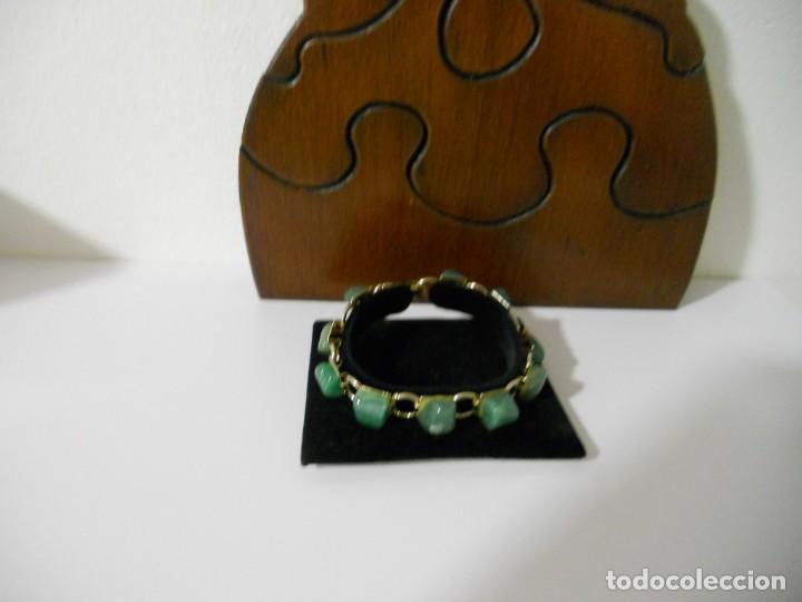 Joyeria: ANTIGUA PULSERA DE PIEDRAS VERDES - Foto 2