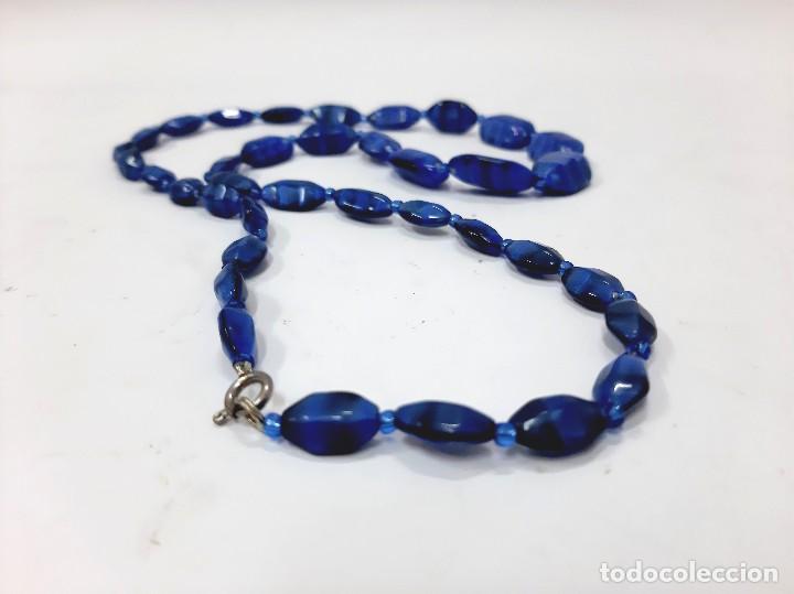 Joyeria: Collar con cuentas de piedra de &aacute;gata azul - Foto 3