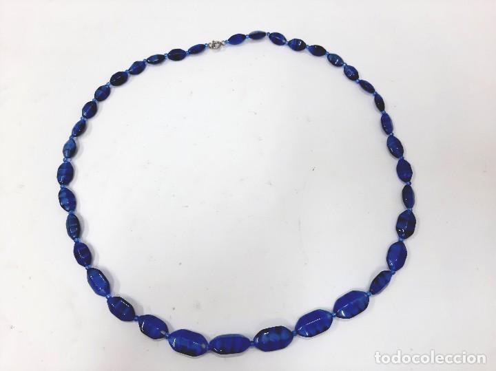 Joyeria: Collar con cuentas de piedra de &aacute;gata azul - Foto 4
