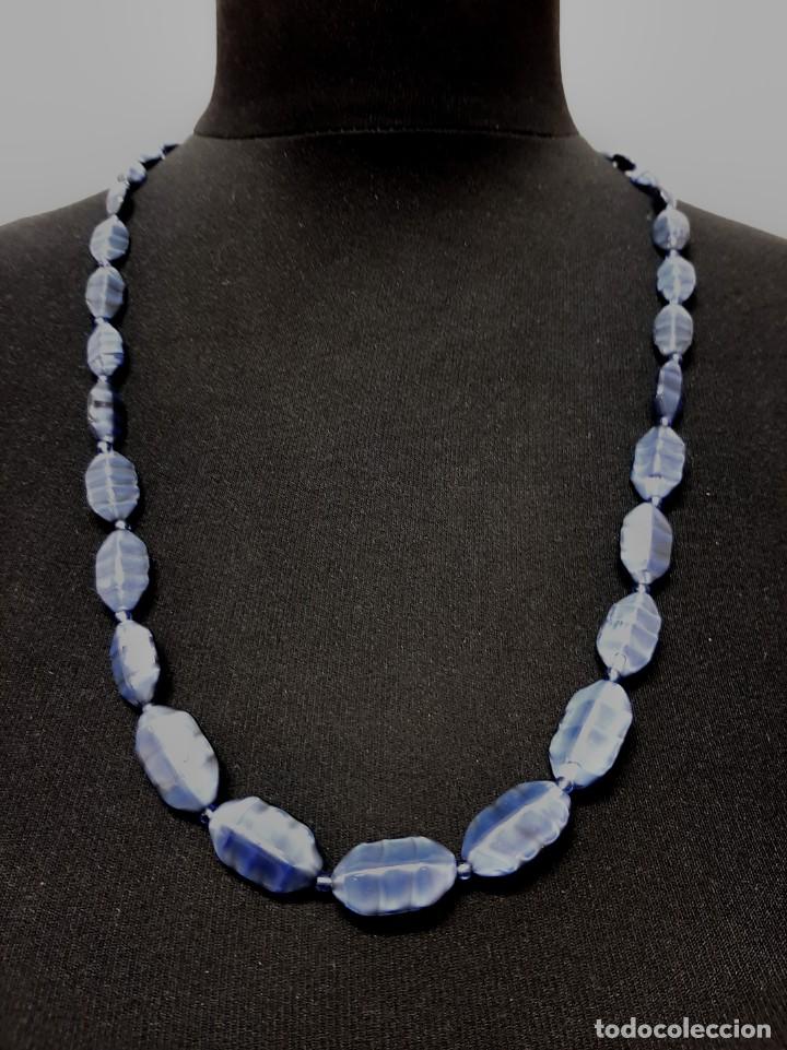 Joyeria: Collar con cuentas de piedra de &aacute;gata azul - Foto 5
