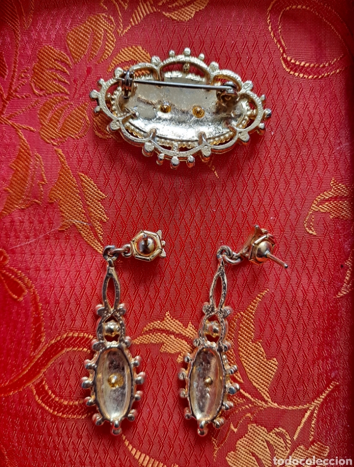 Joyeria: JUEGO DE PENDIENTES Y BROCHE DE N&Aacute;CAR-VINTAGE - Foto 2