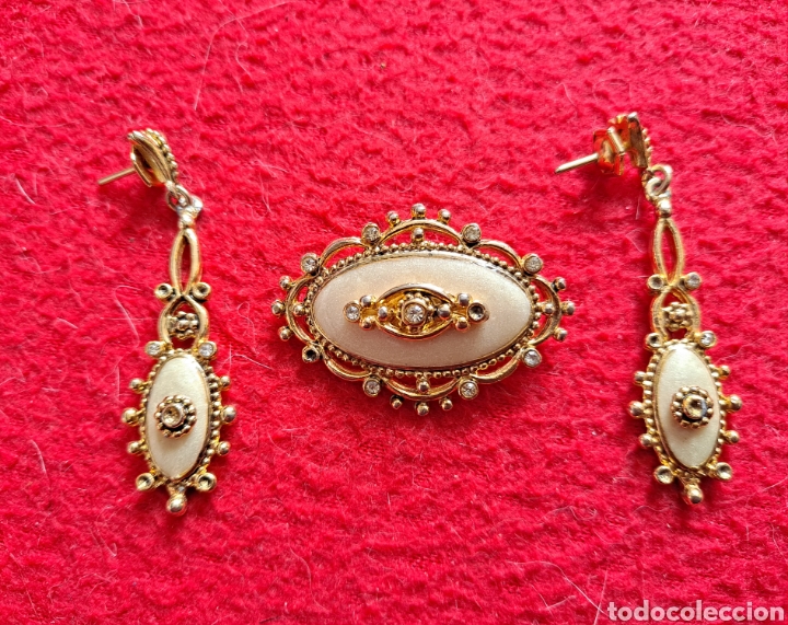 Joyeria: JUEGO DE PENDIENTES Y BROCHE DE N&Aacute;CAR-VINTAGE - Foto 3