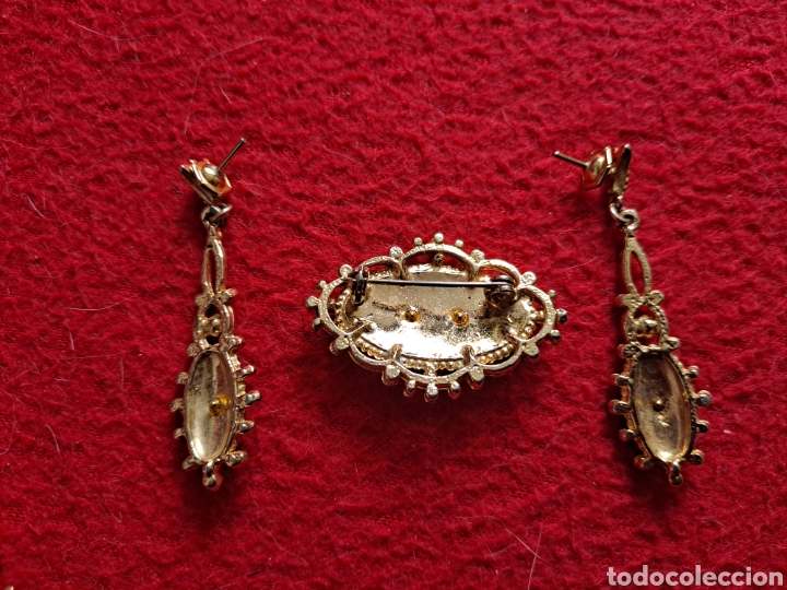 Joyeria: JUEGO DE PENDIENTES Y BROCHE DE N&Aacute;CAR-VINTAGE - Foto 4