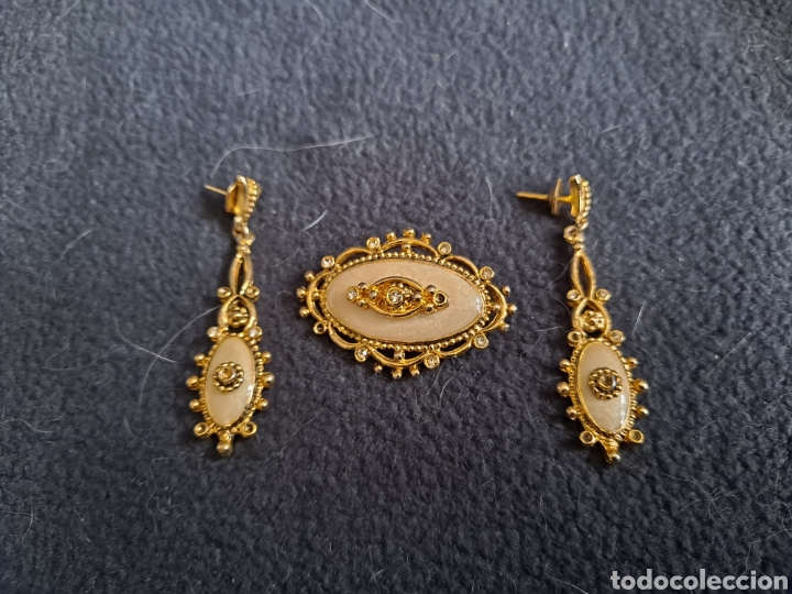 Joyeria: JUEGO DE PENDIENTES Y BROCHE DE N&Aacute;CAR-VINTAGE - Foto 5