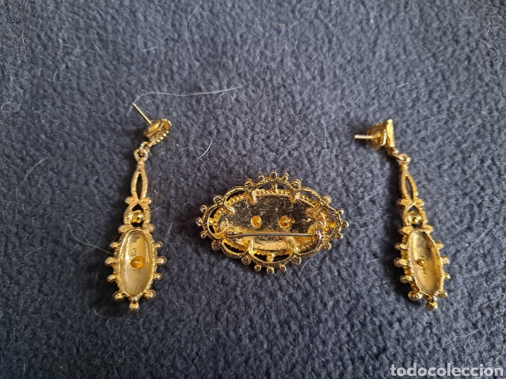 Joyeria: JUEGO DE PENDIENTES Y BROCHE DE N&Aacute;CAR-VINTAGE - Foto 6
