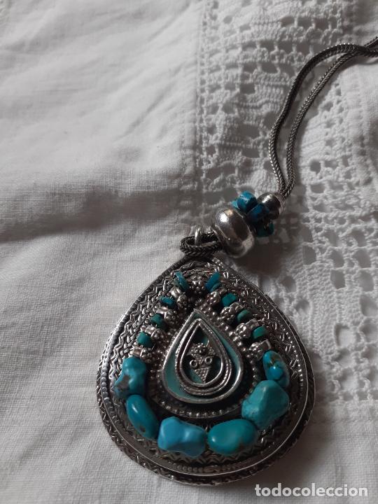 Joyeria: Colgante de plata y turquesas - Foto 6
