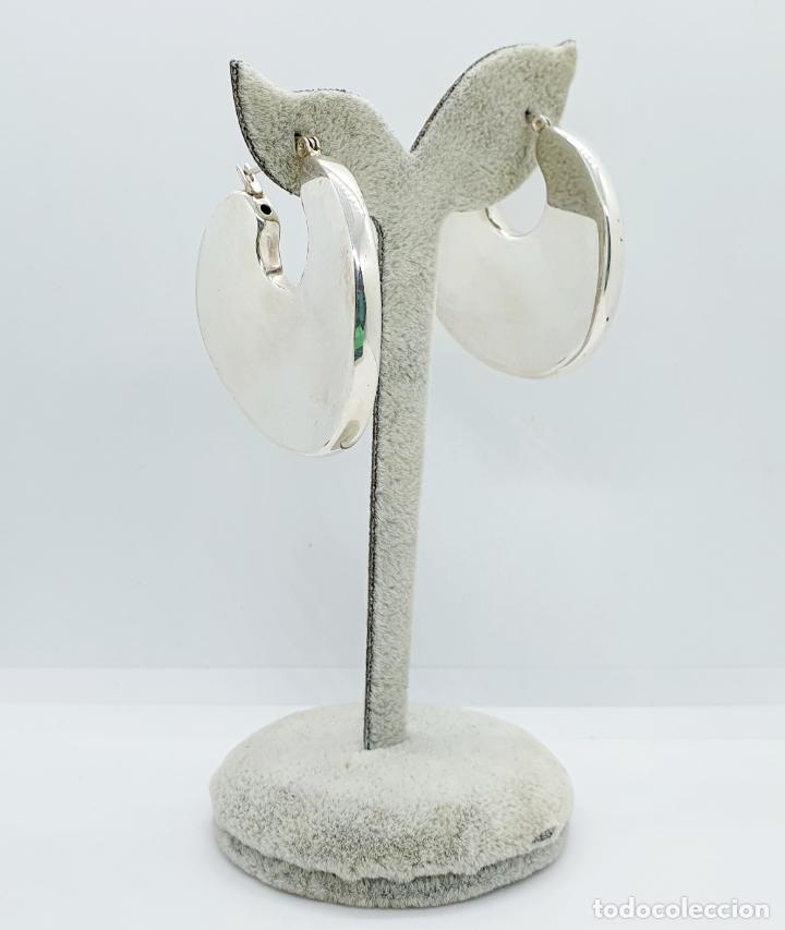Joyeria: Grandes aros en plata de ley 925 de dise&ntilde;o sofisticado . - Foto 4