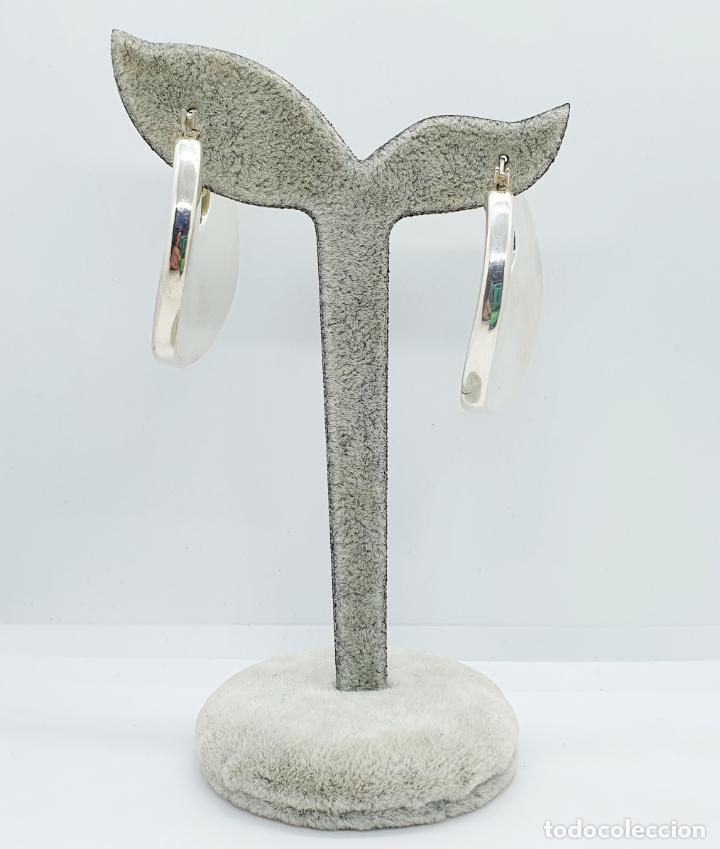 Joyeria: Grandes aros en plata de ley 925 de dise&ntilde;o sofisticado . - Foto 5