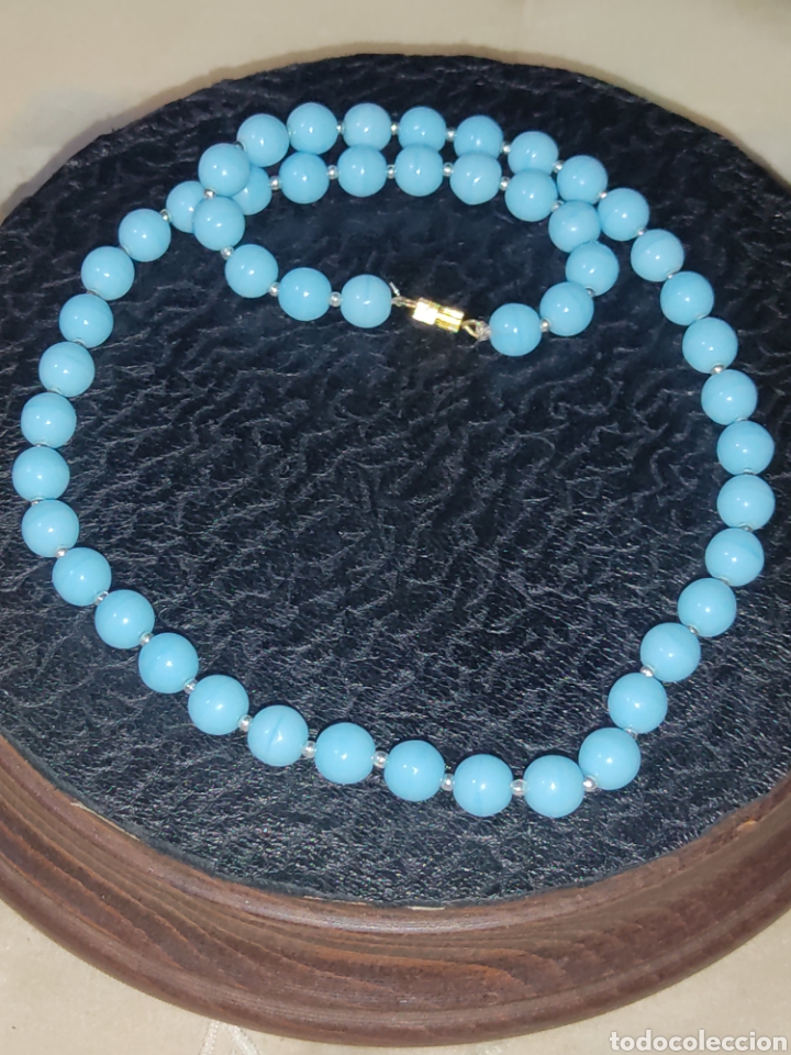 Joyeria: Collar cristal de murano azul celeste.vintage. - Foto 2