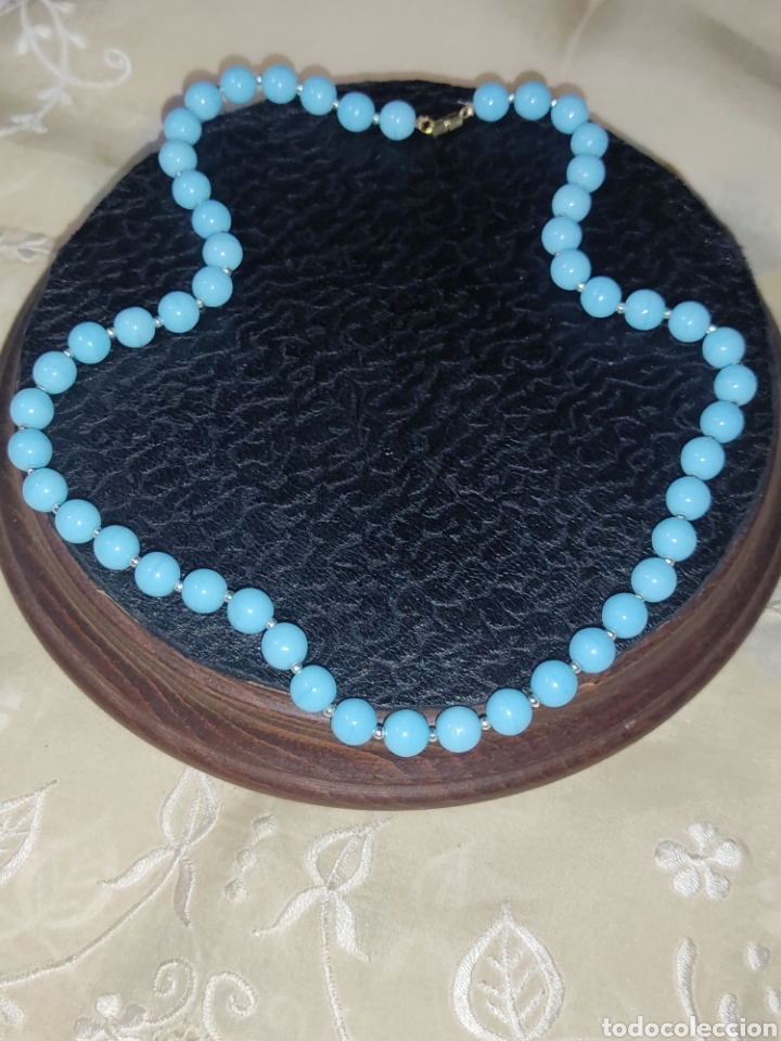 Joyeria: Collar cristal de murano azul celeste.vintage. - Foto 3