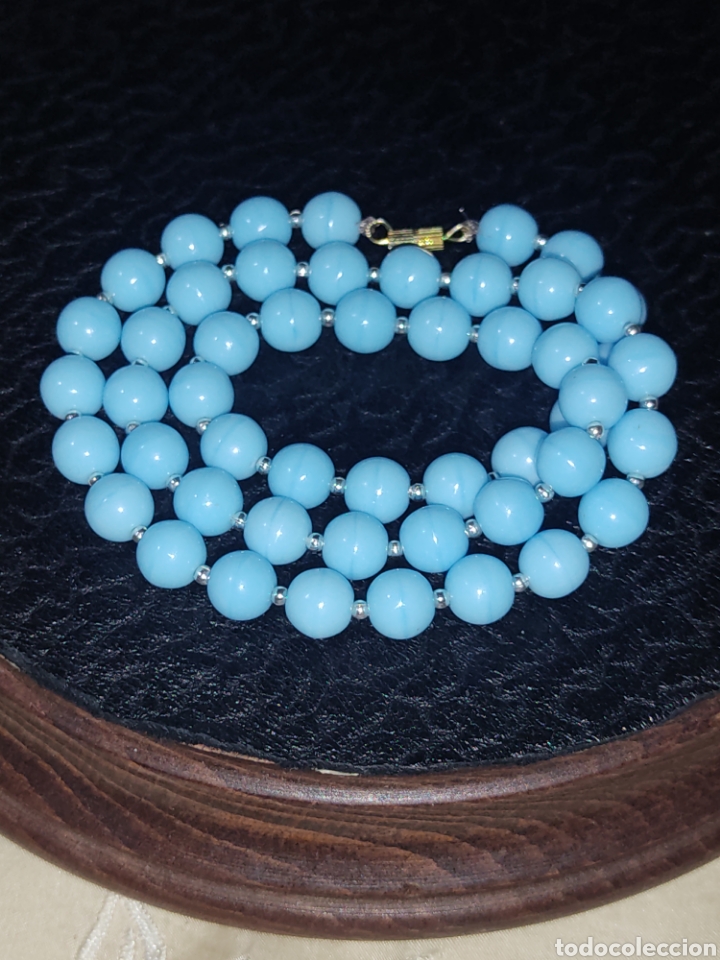 Joyeria: Collar cristal de murano azul celeste.vintage. - Foto 5