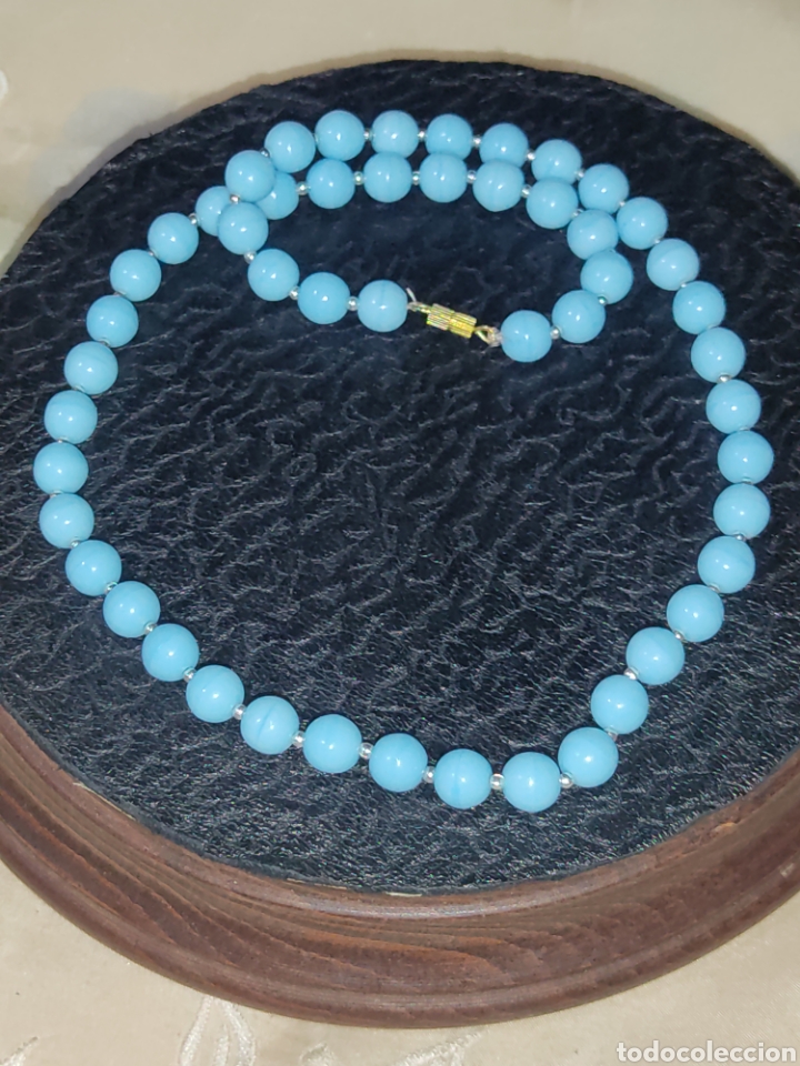 Joyeria: Collar cristal de murano azul celeste.vintage. - Foto 1