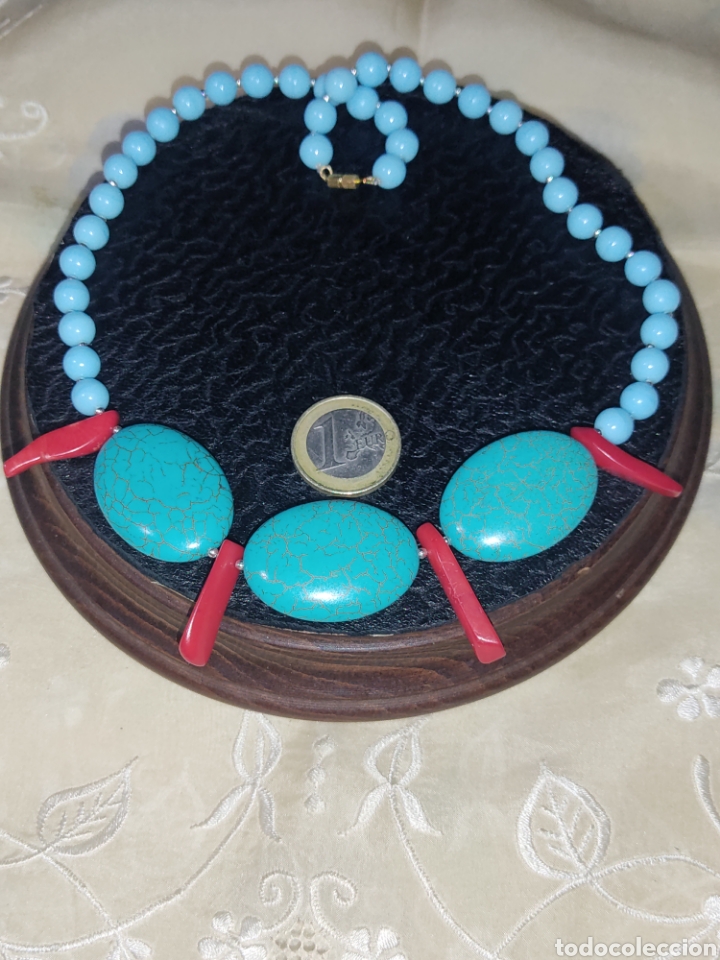 Joyeria: Collar de opalina azul,coral y turquesa reconstituida - Foto 2