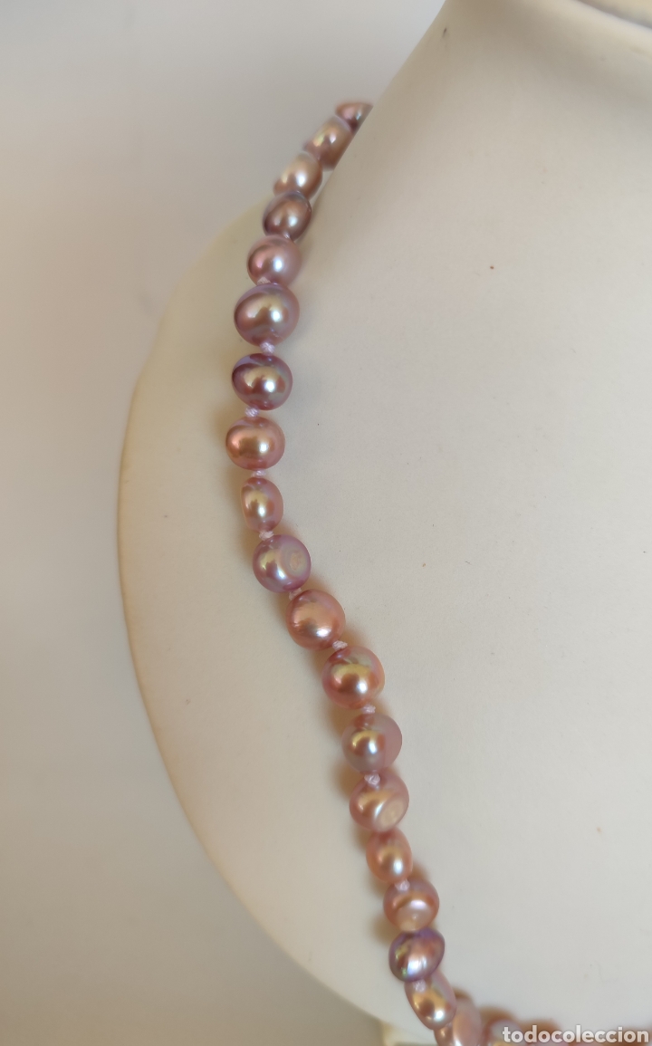 Joyeria: Collar de perlas barrocas Australianas moradas. Nuevo - Foto 3