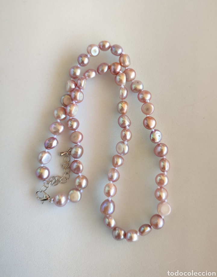 Joyeria: Collar de perlas barrocas Australianas moradas. Nuevo - Foto 4