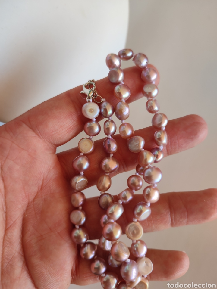 Joyeria: Collar de perlas barrocas Australianas moradas. Nuevo - Foto 5