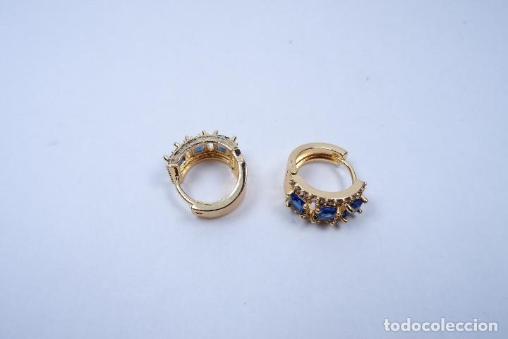 Joyeria: Pendientes en oro amarillo de 14k con zafiros - Foto 7